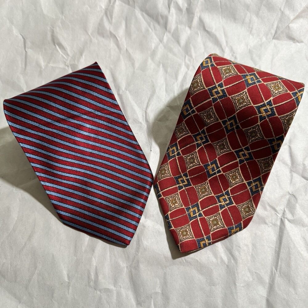 Lot of 2 Brooks Brothers Men's Silk Ties Striped/Geometric